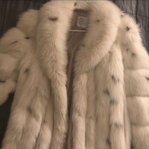 Vintage white fox fur coat